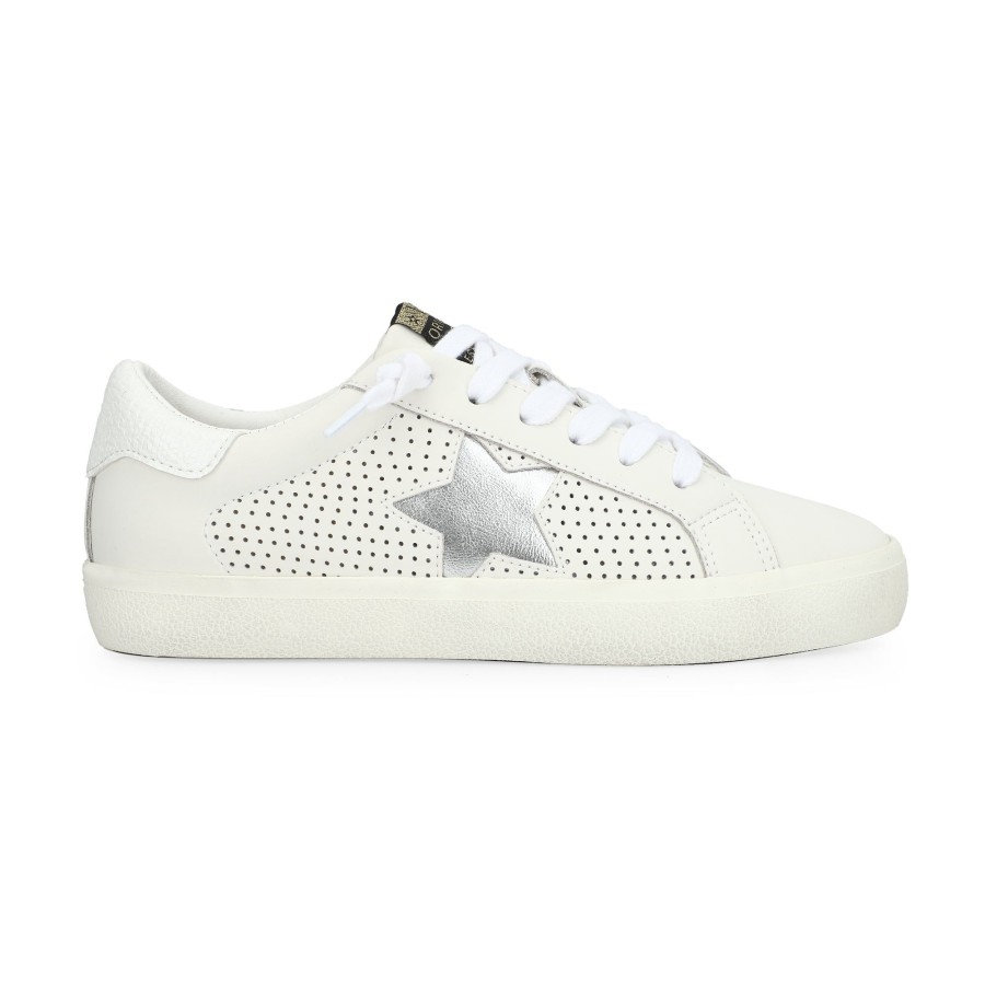 Women Vintage Havana Low Tops | Gadol 31-White Pebbled/Washed Silver