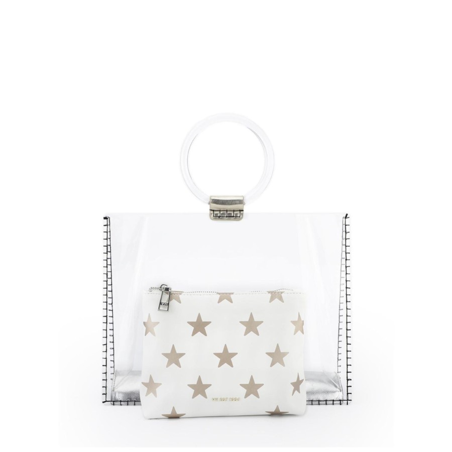 Women Vintage Havana Top Handle | Molly Bag-White/Gold