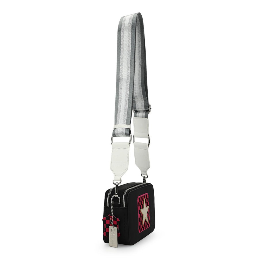 Women Vintage Havana Top Handle | Legend Bag-Black/Red