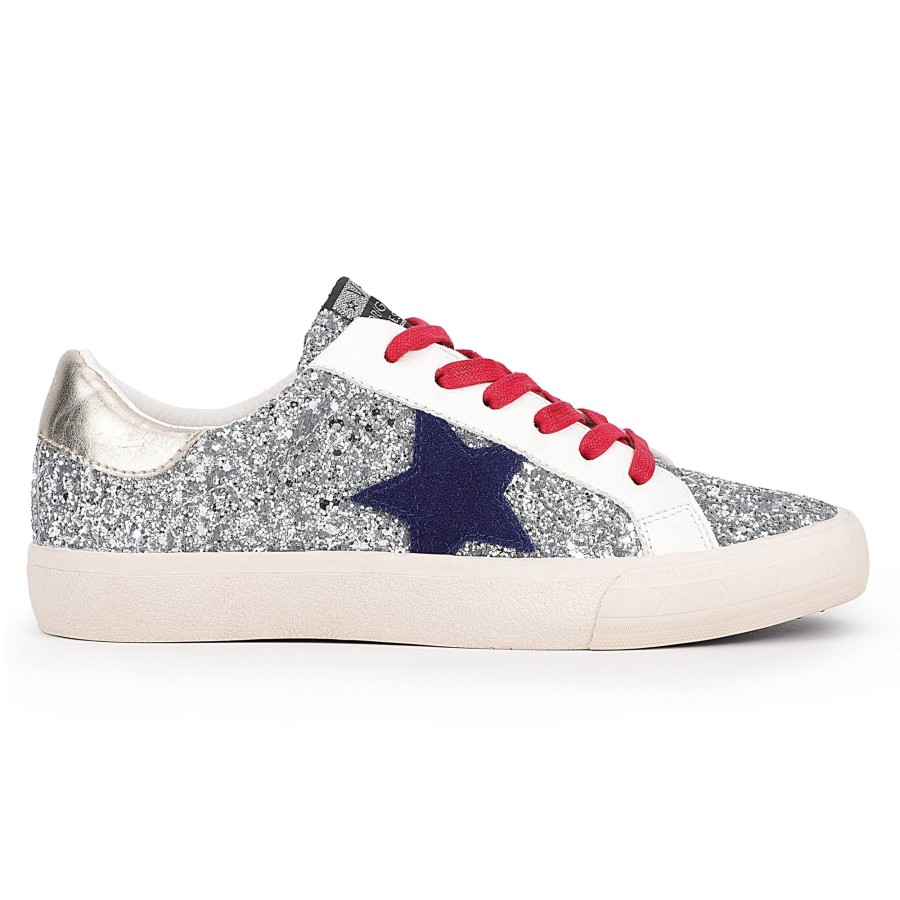 Women Vintage Havana Low Tops | Grande-Silver Glitter Multi