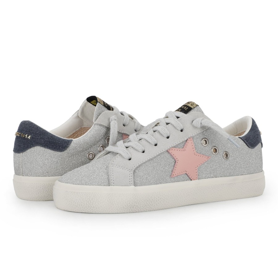 Women Vintage Havana Low Tops | Liora-Silver Multi