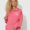 Women Vintage Havana Hoodies | Washed Red "Social Club" Pigment Dyed Hoodie