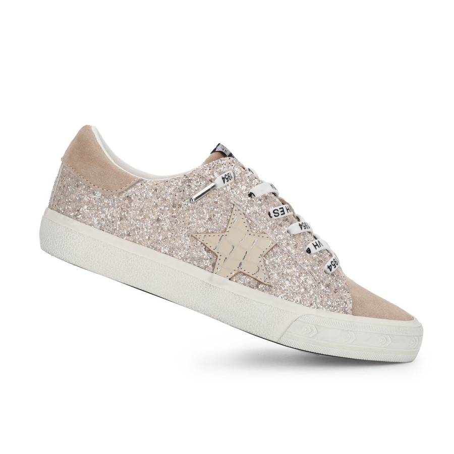 Women Vintage Havana Low Tops | Grande-Light Camel Glitter Multi