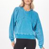 Women Vintage Havana Sweatshirts | Anchor Blue Cashmere Fleece Hoodie