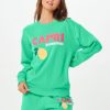 Women Vintage Havana Sweatshirts | Surf Green Capri Jet Setter Surf Wash Crewneck