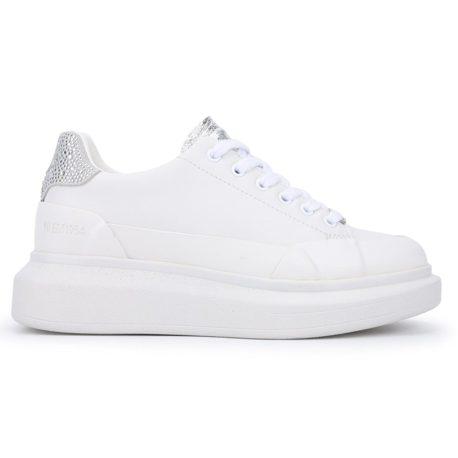 Women Vintage Havana Low Tops | Angela- White Rhinestones