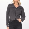 Women Vintage Havana Sweaters | Gravel Two Way Zip Up Sweater
