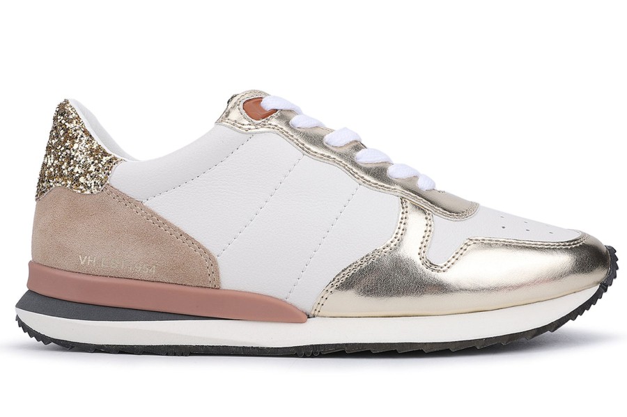Women Vintage Havana Low Tops | Regina-White Washed Gold