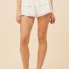 Women Vintage Havana Shorts | White Lacey Trim Shorts