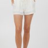 Women Vintage Havana Shorts | White Cotton High Waist Cord Shorts